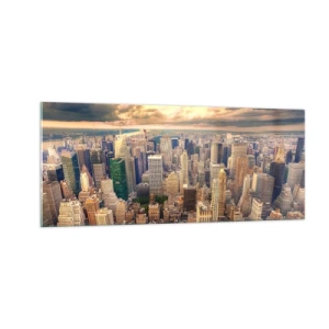Glasbild - Bild auf glas - Vergoldete Metropole - 100x40 cm