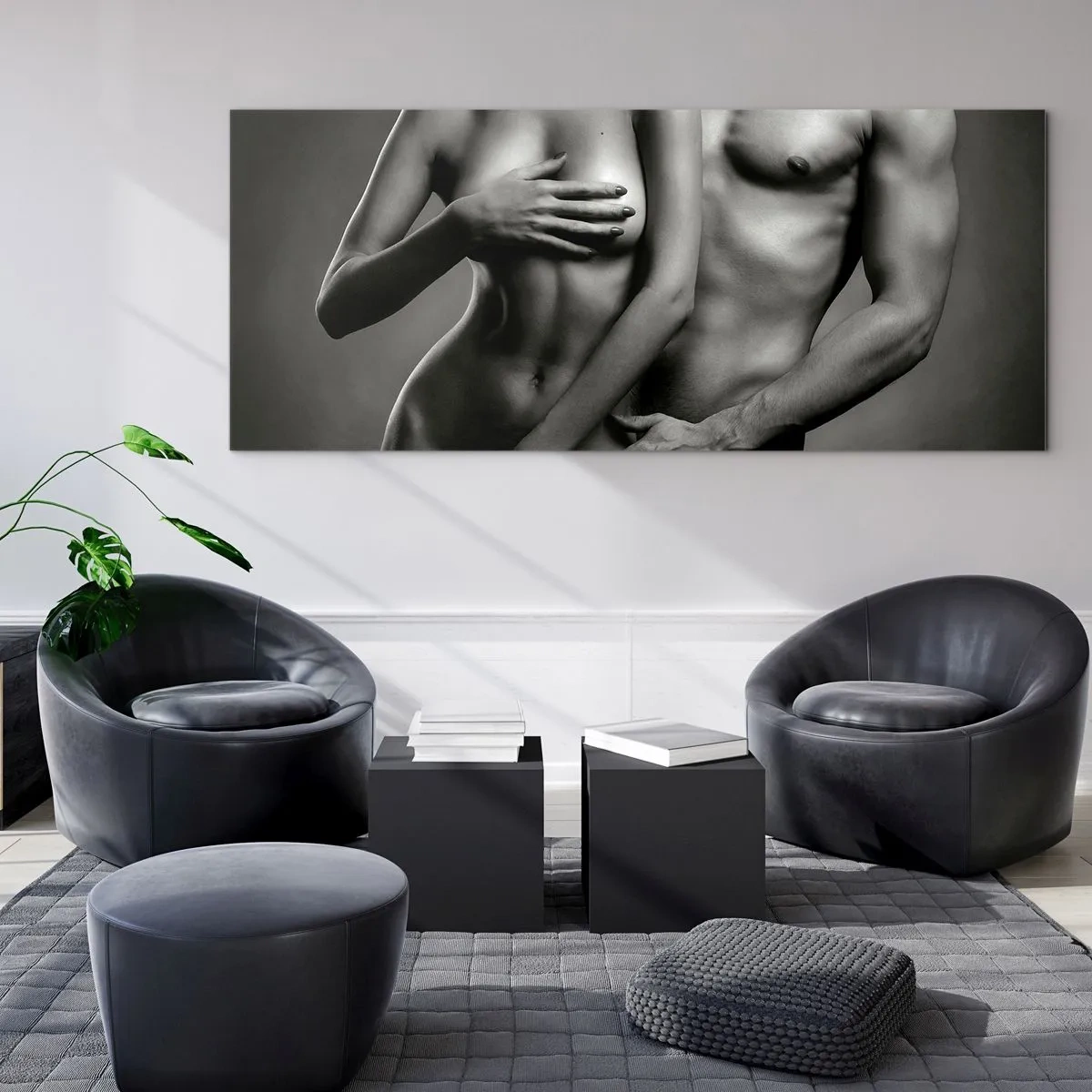 Glasbild - Bild auf glas - Adam und Ewa - 90x30 cm