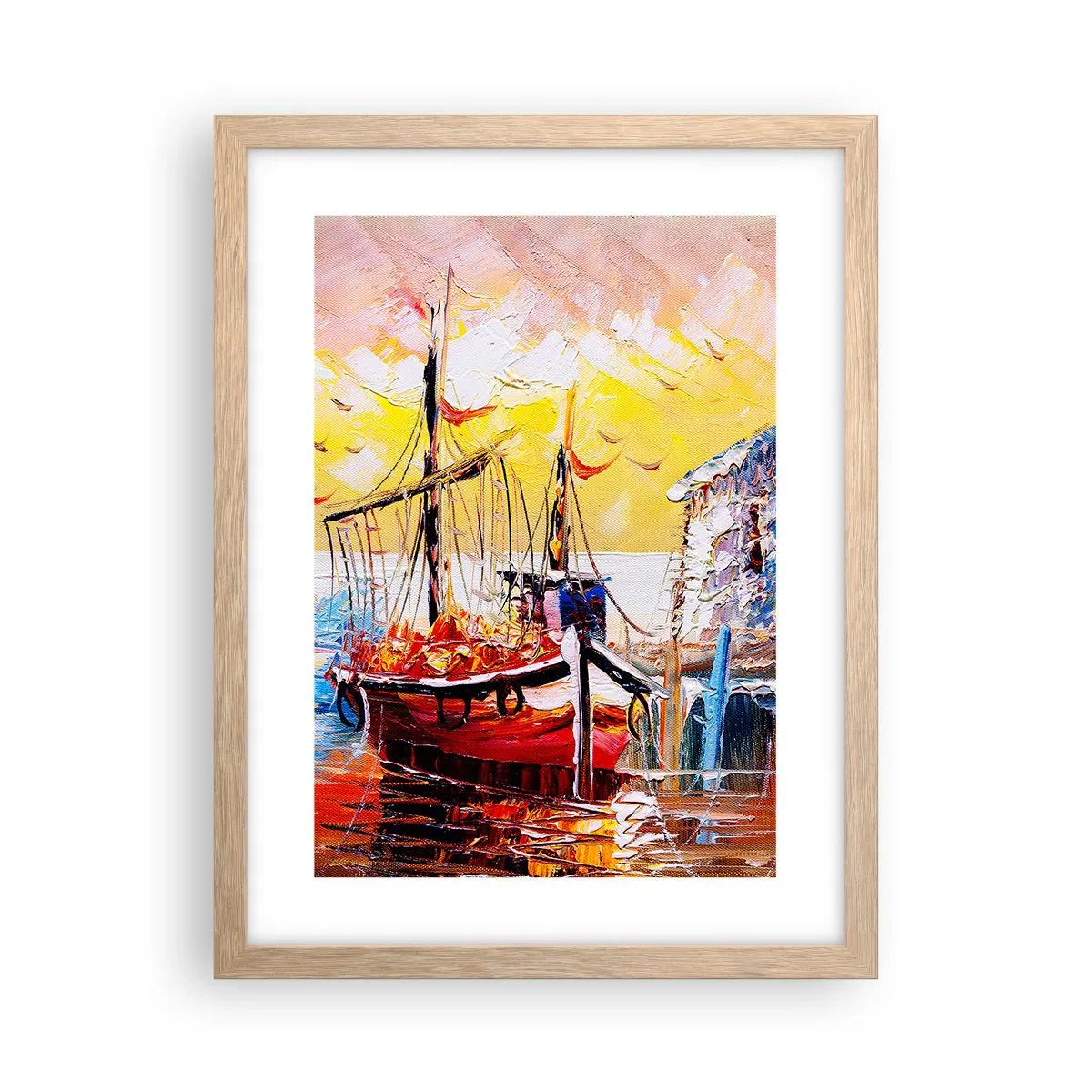 Poster in einem Rahmen aus heller Eiche - Glückliche Rückkehr - 30x40 cm