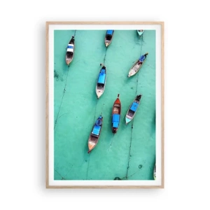 Poster in einem Rahmen aus heller Eiche - In freudiger Erwartung - 70x100 cm