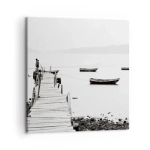 Bild auf Leinwand - Leinwandbild - Ruhig und sauber über dem Wasser - 50x50 cm