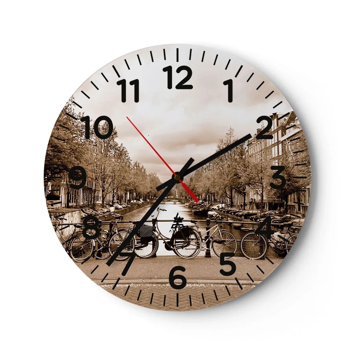 Wanduhr - Glasuhr - Niederländische Atmosphäre - 30x30 cm
