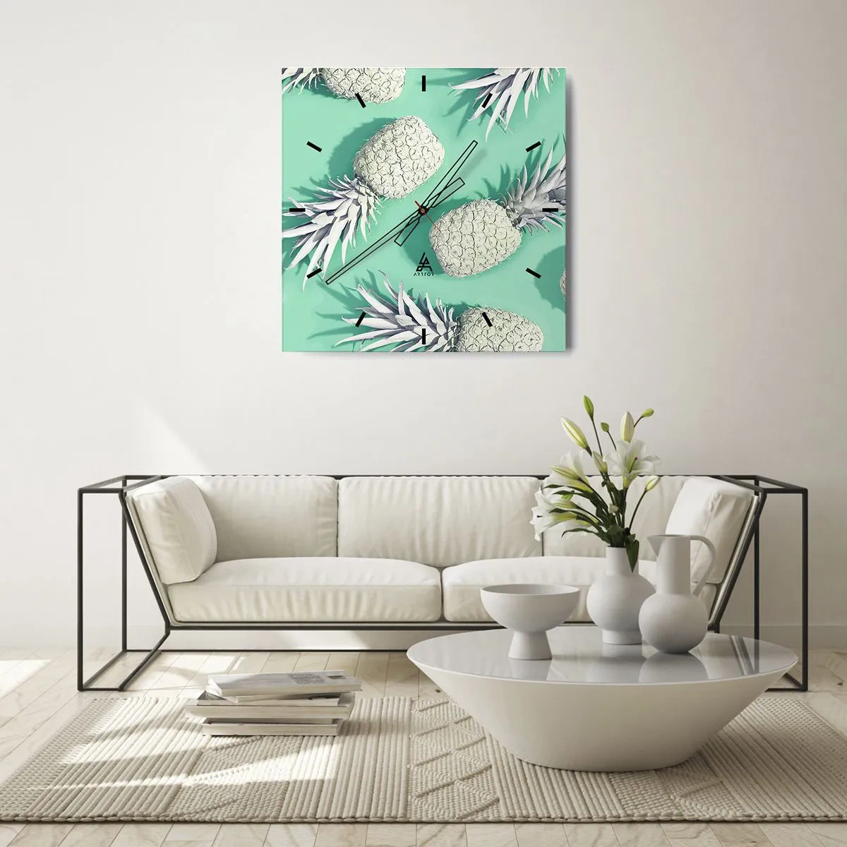 Wanduhr - Glasuhr - Das passt gut zu Minze - 40x40 cm