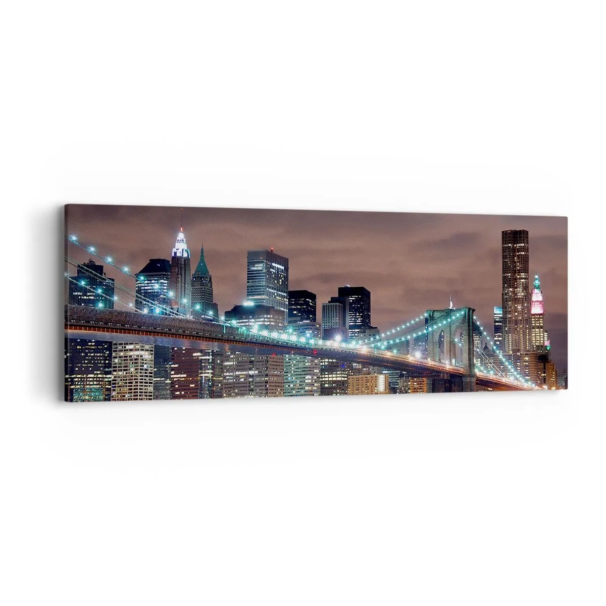 Bild auf Leinwand - Leinwandbild - Lichter der Großstadt - 90x30 cm
