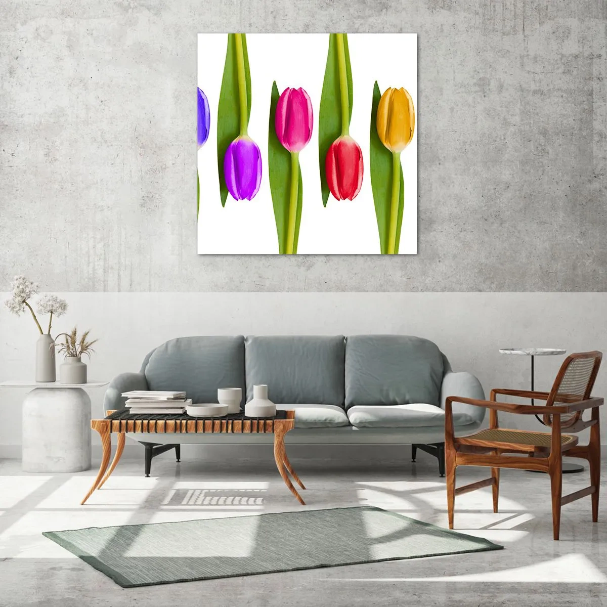 Glasbild - Bild auf glas - Regenbogenkomposition - 50x50 cm