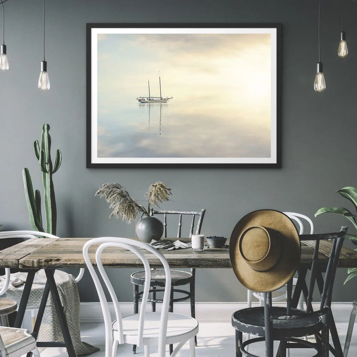 Poster in einem schwarzem Rahmen - Im Meer der Stille - 91x61 cm