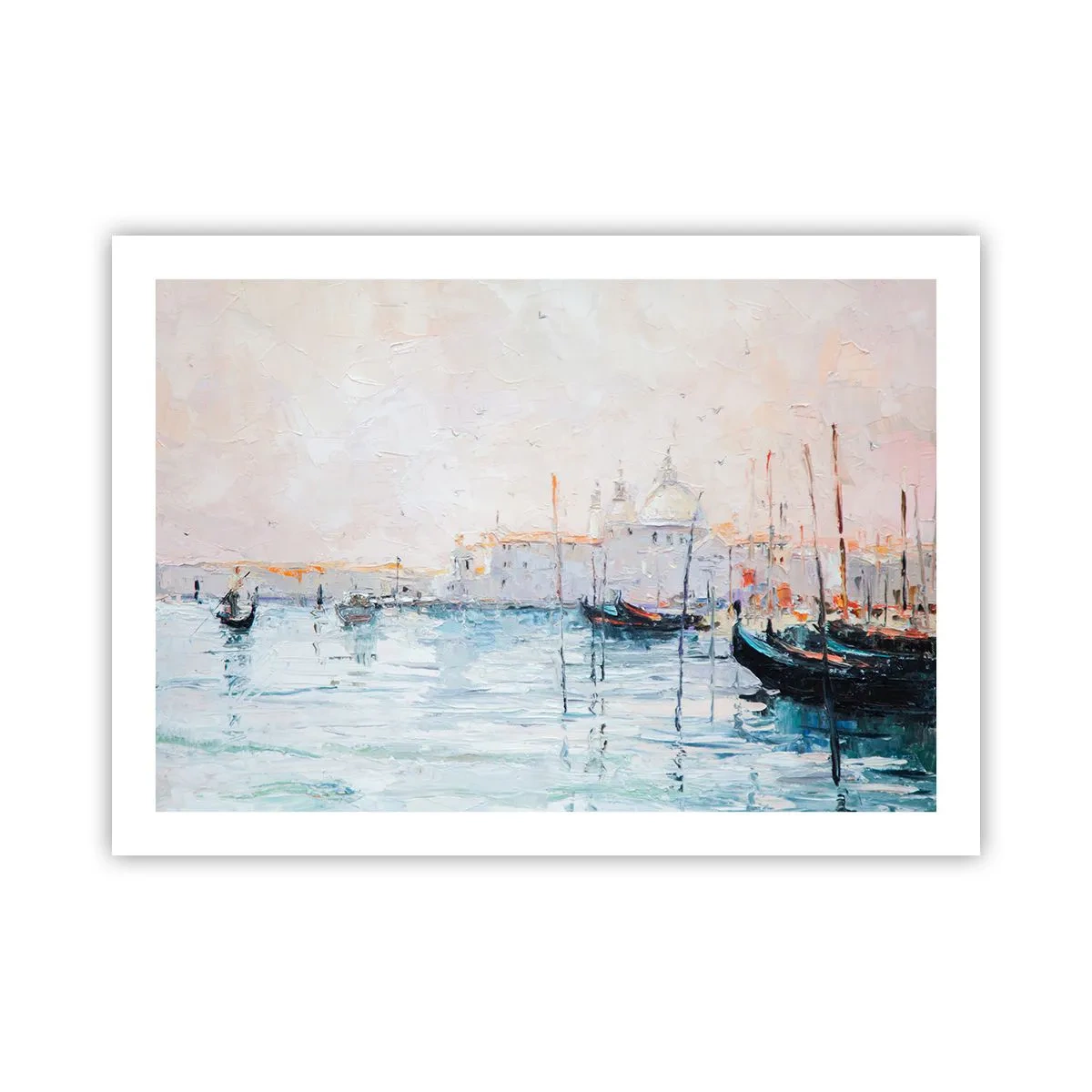 Poster - Hinter dem Wasser, hinter dem Nebel - 70x50 cm