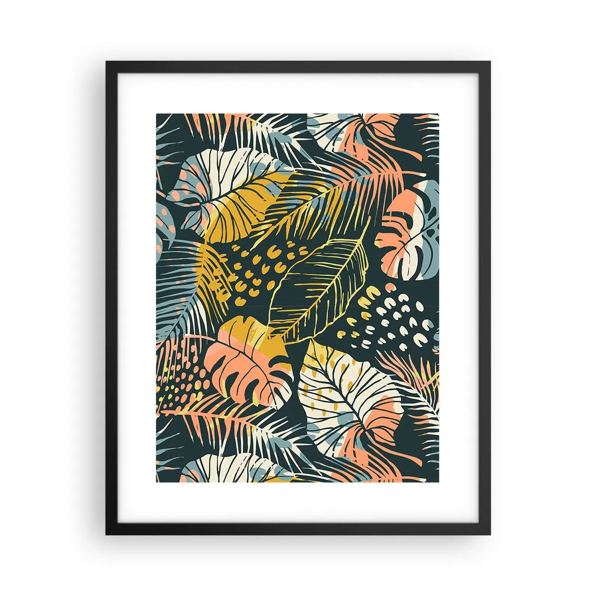 Poster in einem schwarzem Rahmen - Grüne Fantasie - 40x50 cm