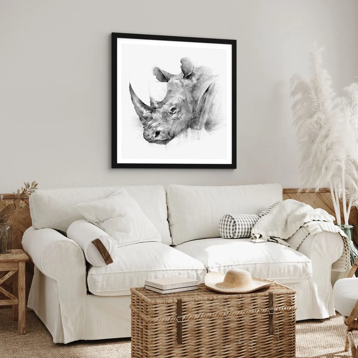 Poster in einem schwarzem Rahmen - Afrikanisches Porträt - 50x50 cm