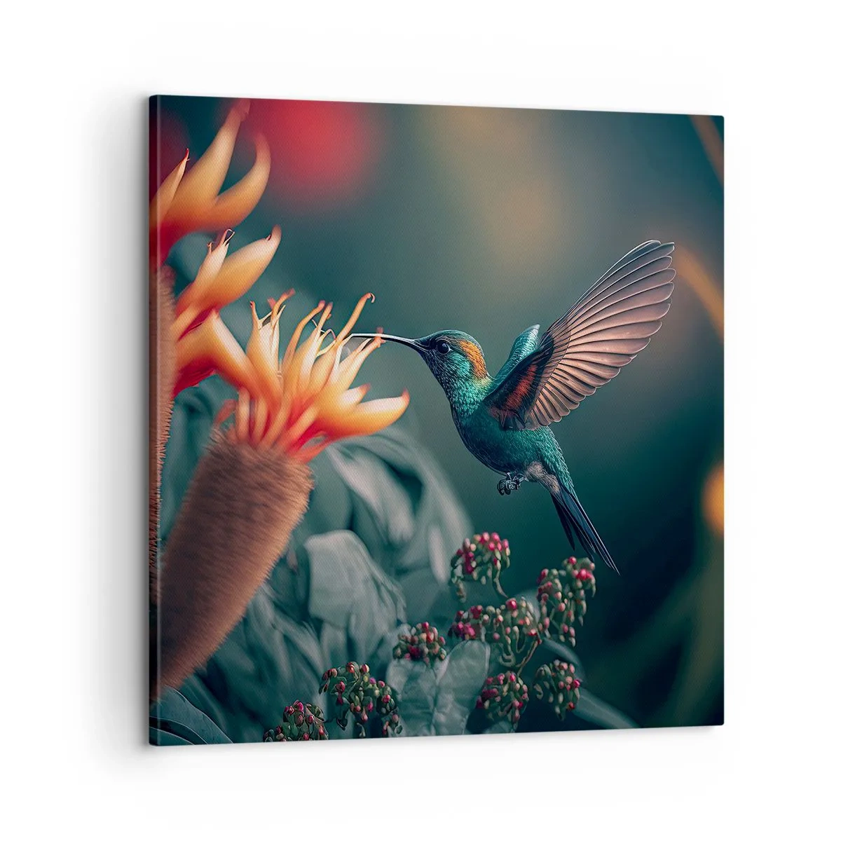 Bild auf Leinwand - Leinwandbild - Wirklich buntes Leben - 60x60 cm