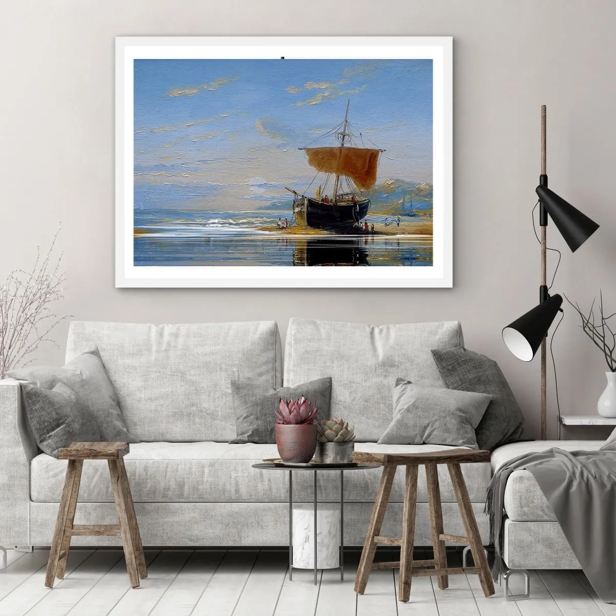 Poster in einem weißen Rahmen - Wasser, Land, Luft - 100x70 cm