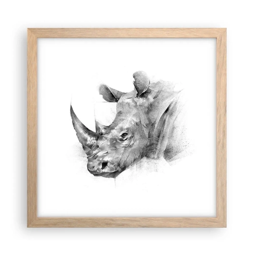 Poster in einem Rahmen aus heller Eiche - Afrikanisches Porträt - 30x30 cm