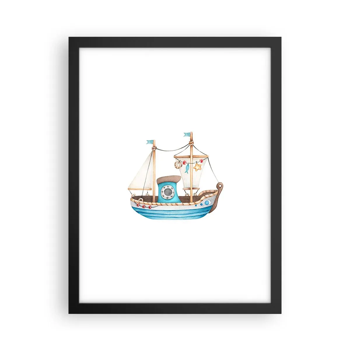 Poster in einem schwarzem Rahmen - Ahoi, Abenteuer! - 30x40 cm