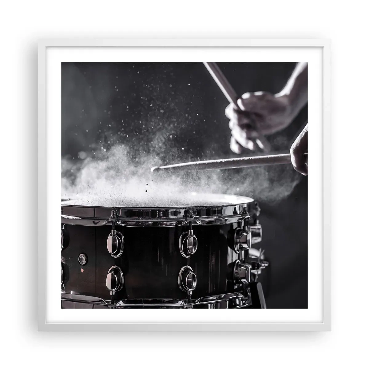 Poster in einem weißen Rahmen - Der Puls der Musik - 60x60 cm