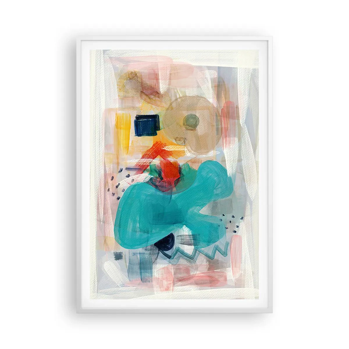 Poster in einem weißen Rahmen - Buntes Spiel - 70x100 cm