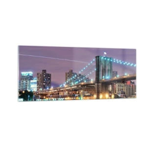 Glasbild - Bild auf glas - Seit vielen Jahren die Brooklyn Bridge - 100x40 cm