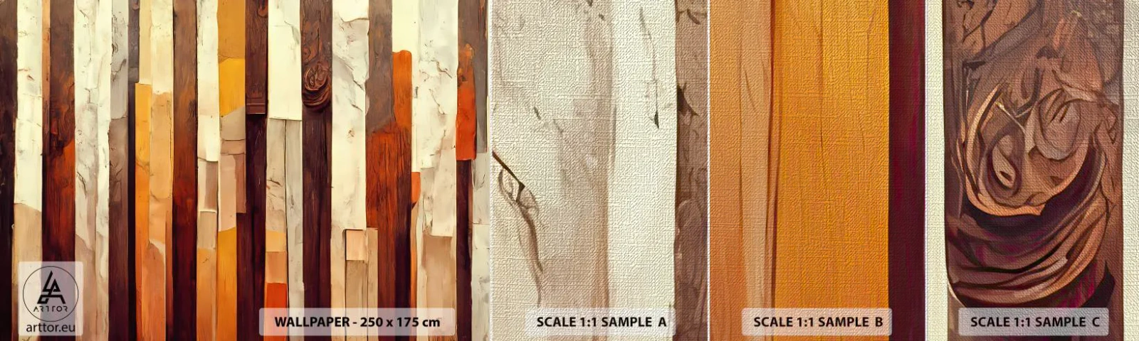 Fototapeten Muster Premium Canvas - Hymne der Waldbäume - Stück, Abstraktion, Gürtel - 100x30 cm