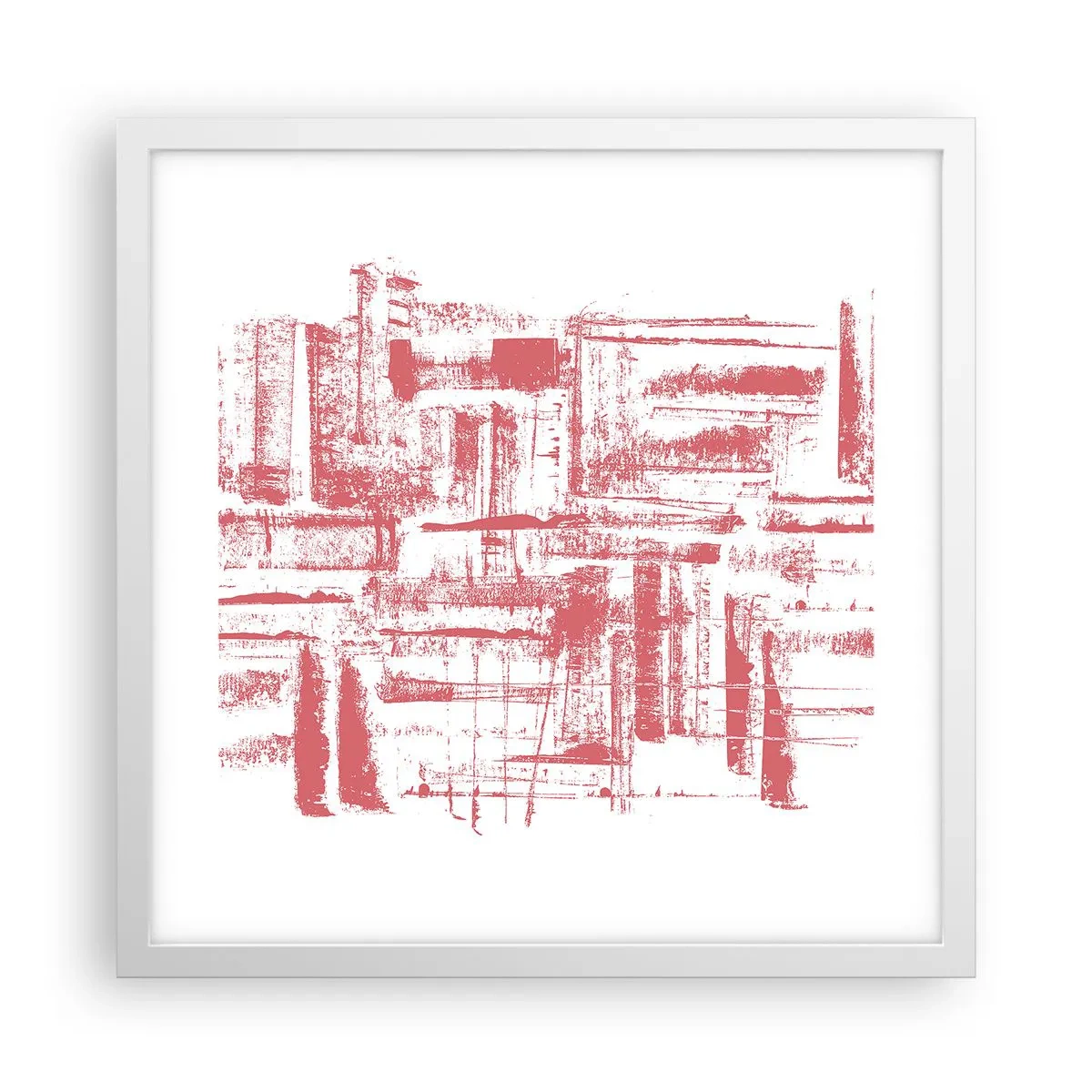 Poster in einem weißen Rahmen - Die rote Stadt - 40x40 cm