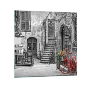 Glasbild - Bild auf glas - Toskanische Gasse - 50x50 cm