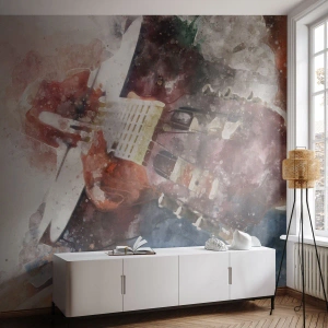 Selbstklebende Fototapete Deluxe Sticker - Und was halten Sie davon? - Abstraktion, Musik, Gitarre - 150x105 cm