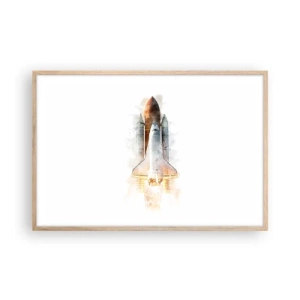Poster in einem Rahmen aus heller Eiche - Entdecker für den Anfang - 91x61 cm