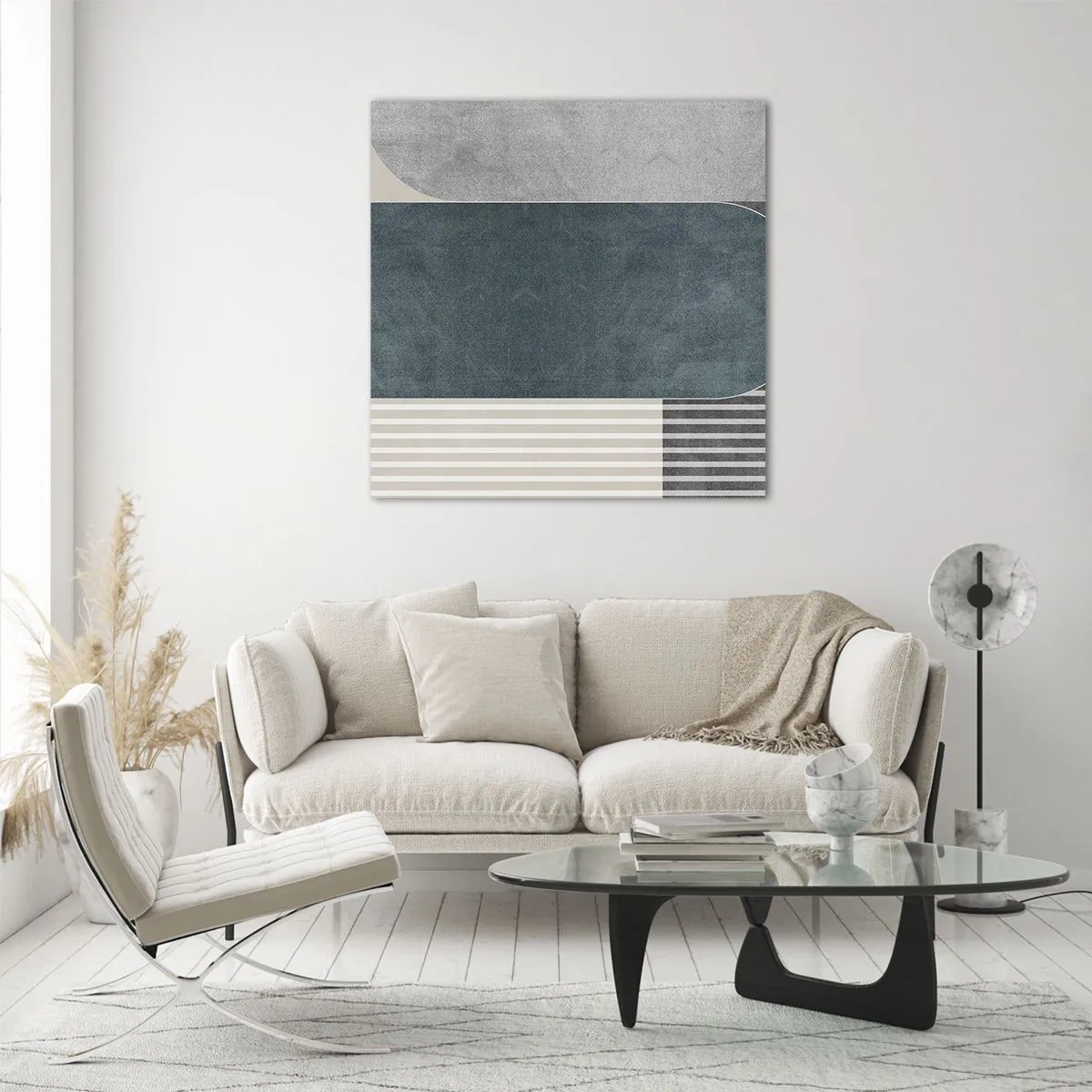 Glasbild - Bild auf glas - Komposition auf der Ebene - 50x50 cm