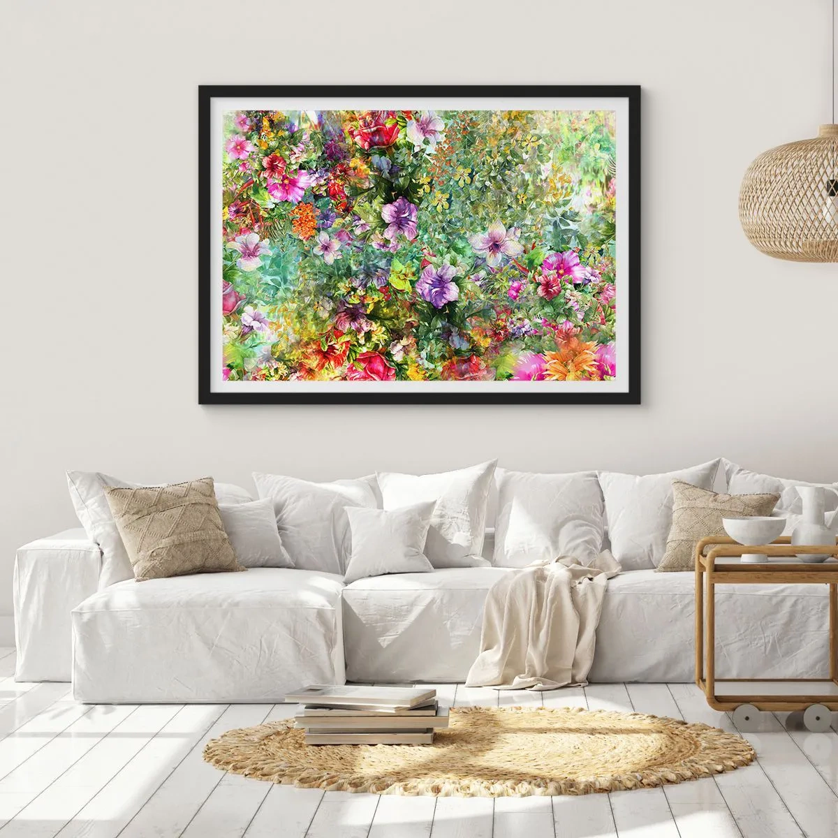 Poster in einem schwarzem Rahmen - In Blumen für das Verderben - 50x40 cm