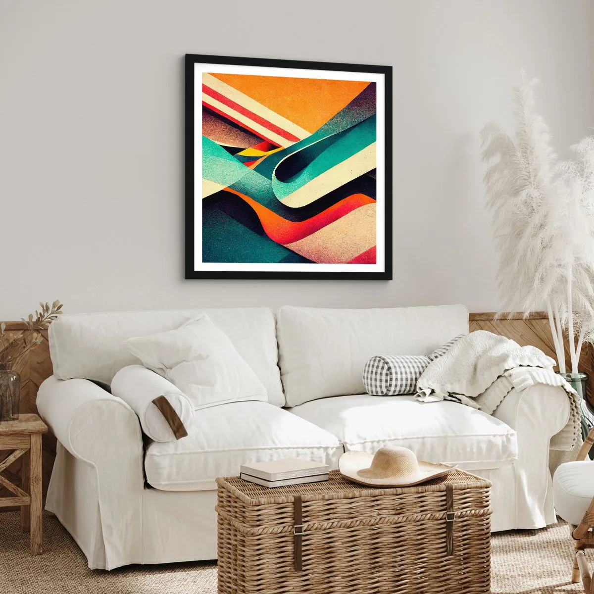 Poster in einem schwarzem Rahmen - Intensive Komposition - 30x30 cm