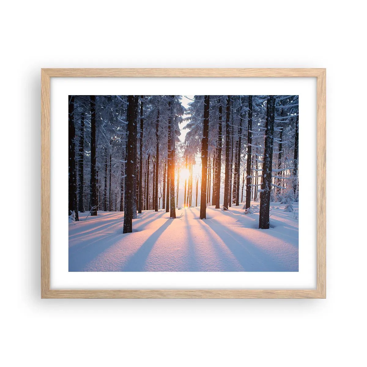 Poster in einem Rahmen aus heller Eiche - Ganz klar schwarz auf weiß - 50x40 cm