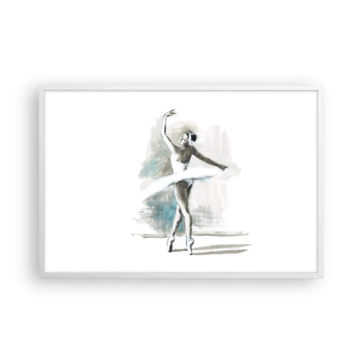 Poster in einem weißen Rahmen - In einen Schwan verzaubert - 91x61 cm