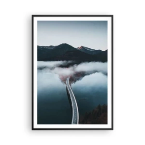 Poster in einem schwarzem Rahmen - Über Wasser so glatt wie ein Spiegel - 70x100 cm