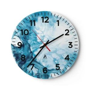 Wanduhr - Glasuhr - Blaues Konzert - 30x30 cm