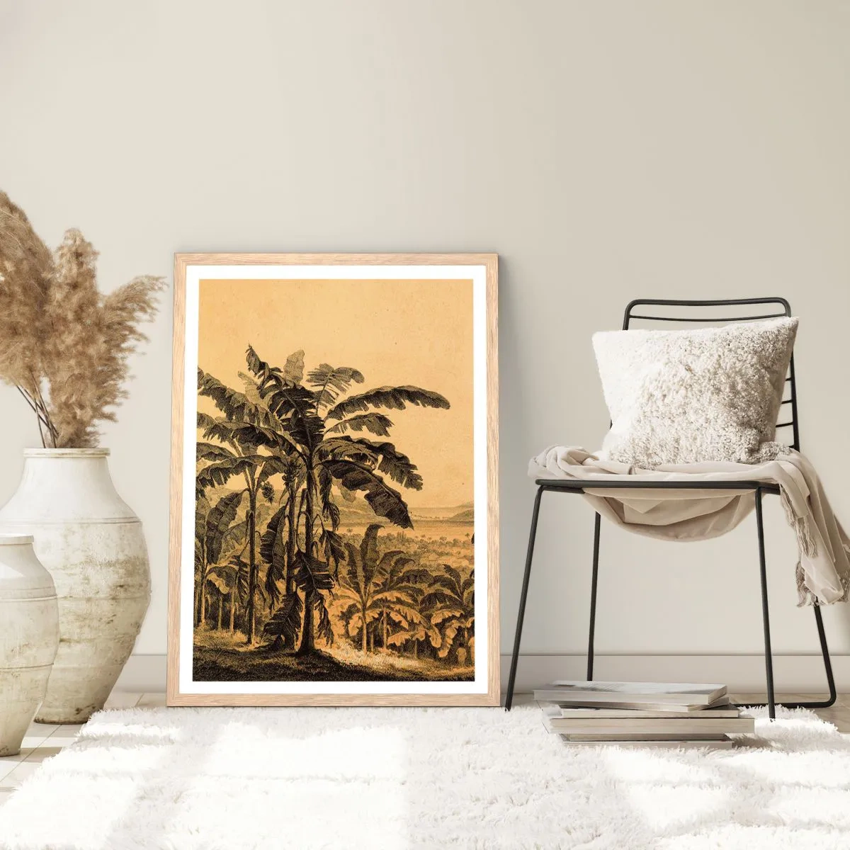 Poster in einem Rahmen aus heller Eiche - in einem kolonialen Klima - 50x70 cm