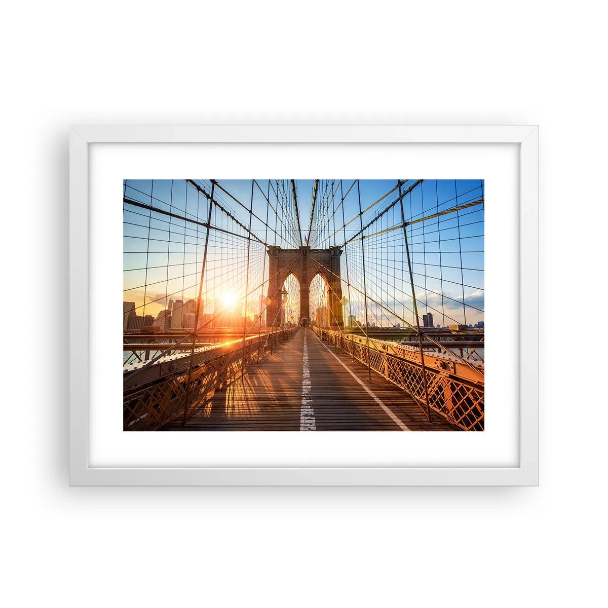 Poster in einem weißen Rahmen - Auf der goldenen Brücke - 40x30 cm