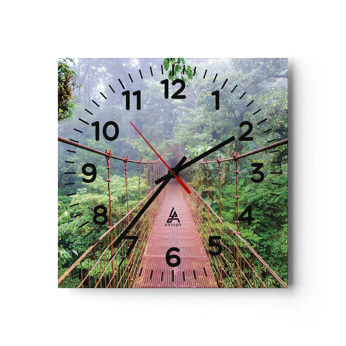 Wanduhr - Glasuhr - Über den Kronen aufgehängt - 40x40 cm