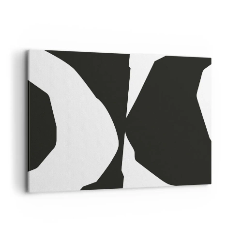 Bild auf Leinwand - Leinwandbild - Abstraktes Kontrastmuster in Schwarz und Weiß - 100x70cm - Positiv negativ - Moderne Wanddekoration für Wohnzimmer und Schlafzimmer ARTTOR