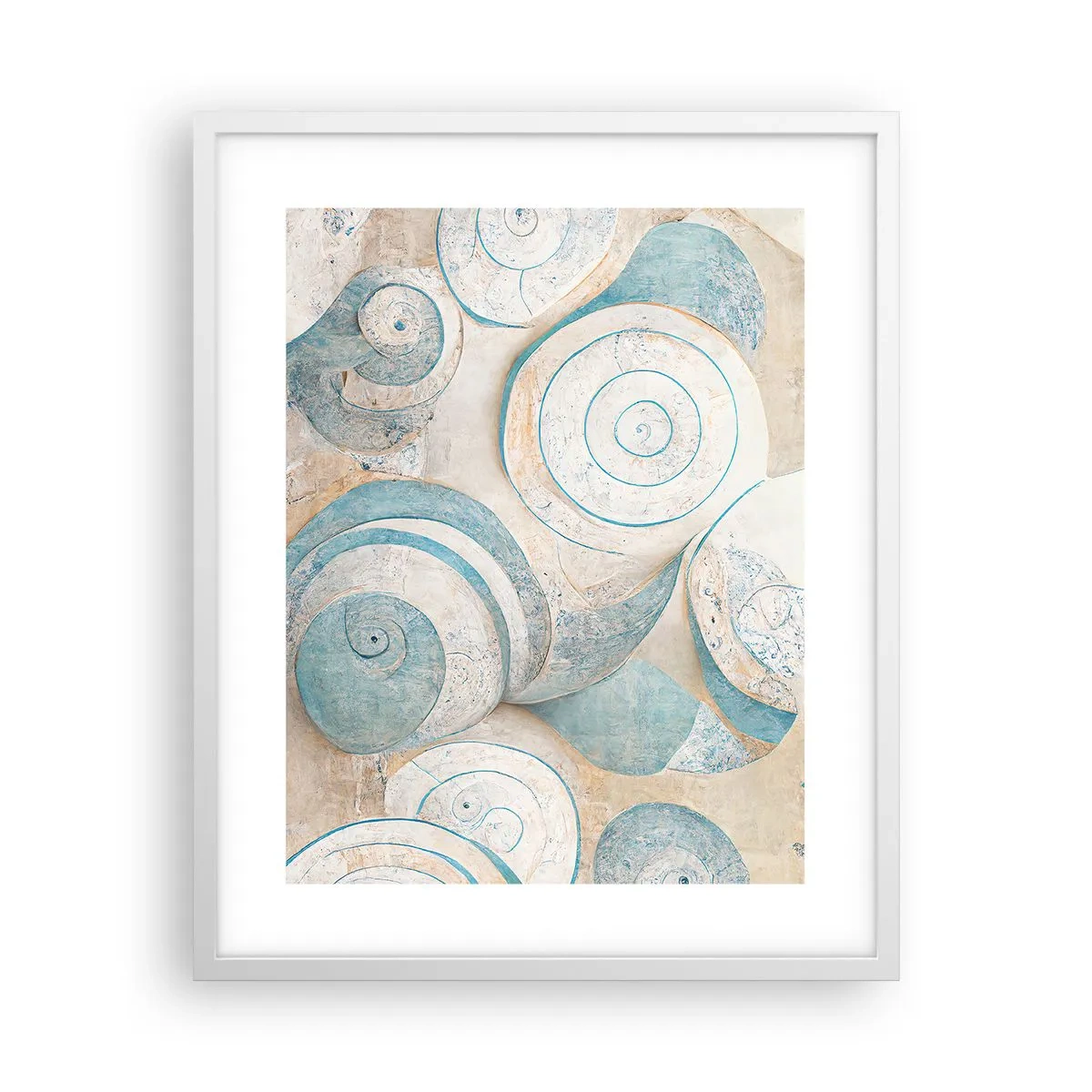 Poster in einem weißen Rahmen - Was verbirgt sich in der Muschel? - 40x50 cm