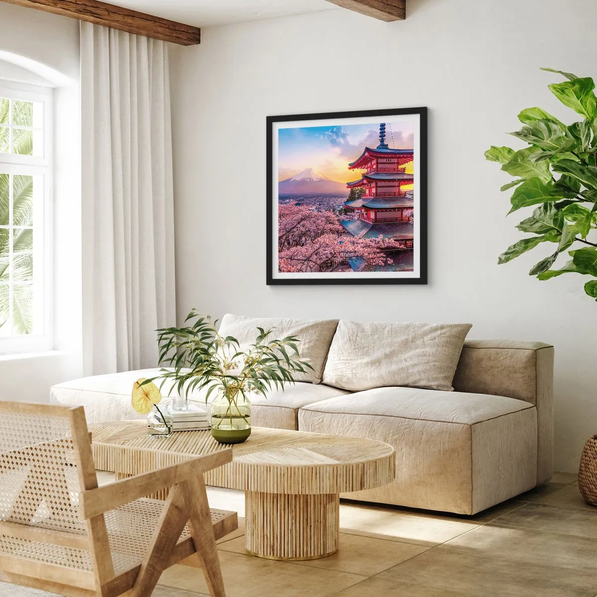 Poster in einem schwarzem Rahmen - Die Essenz des japanischen Geistes - 60x60 cm