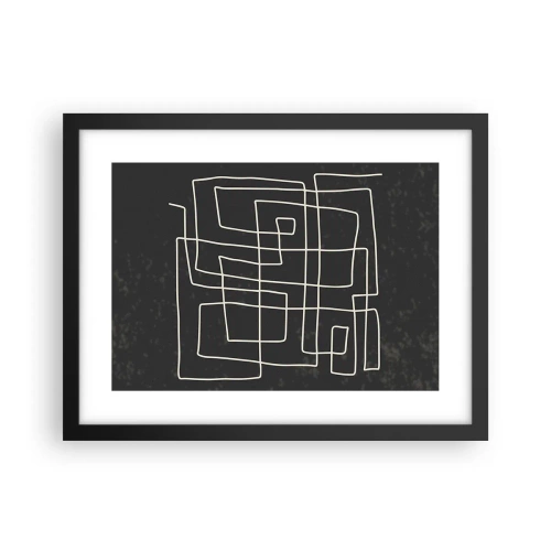 Poster in einem schwarzem Rahmen - Nicht so einfach - 40x30 cm