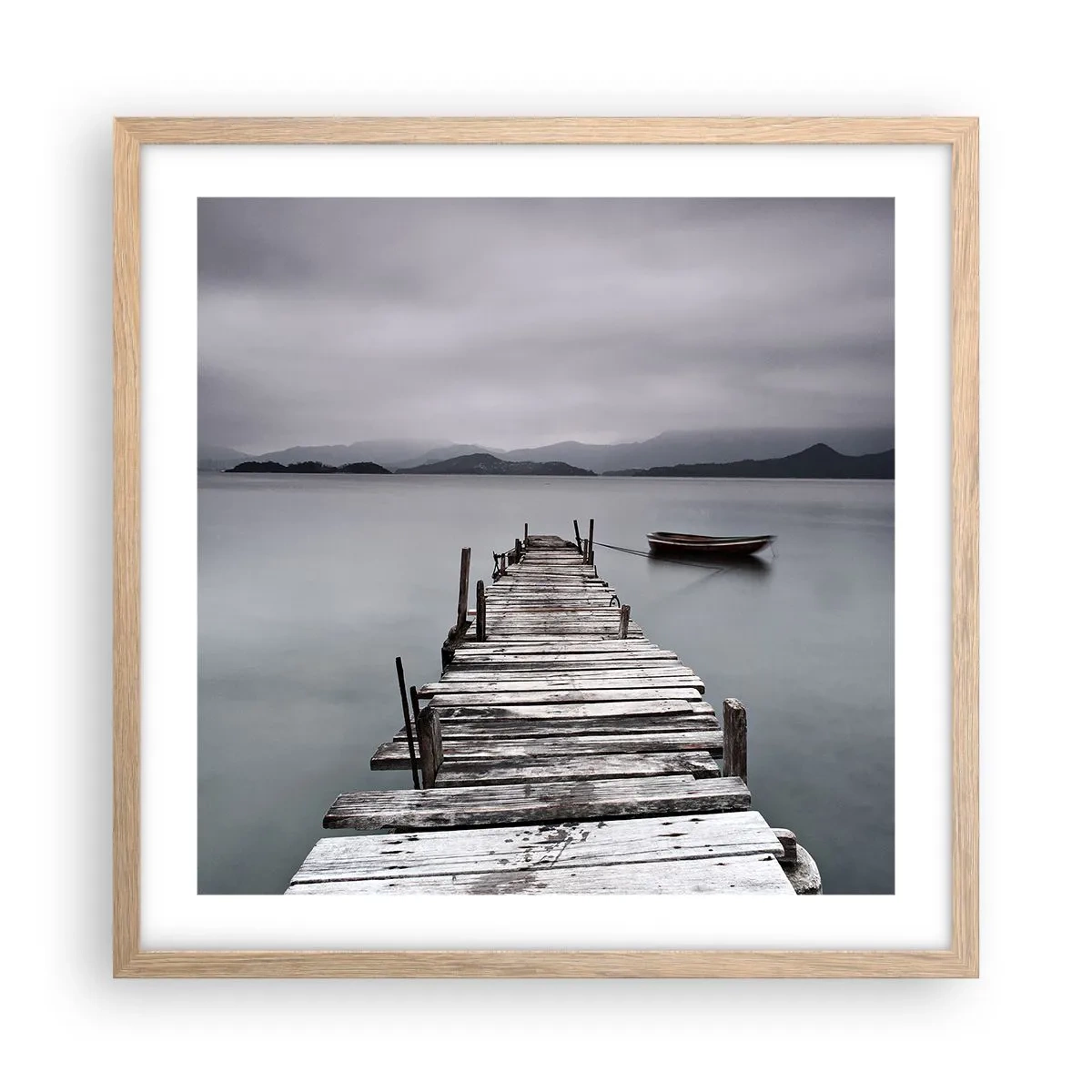 Poster in einem Rahmen aus heller Eiche - Du kannst morgen gehen - 50x50 cm