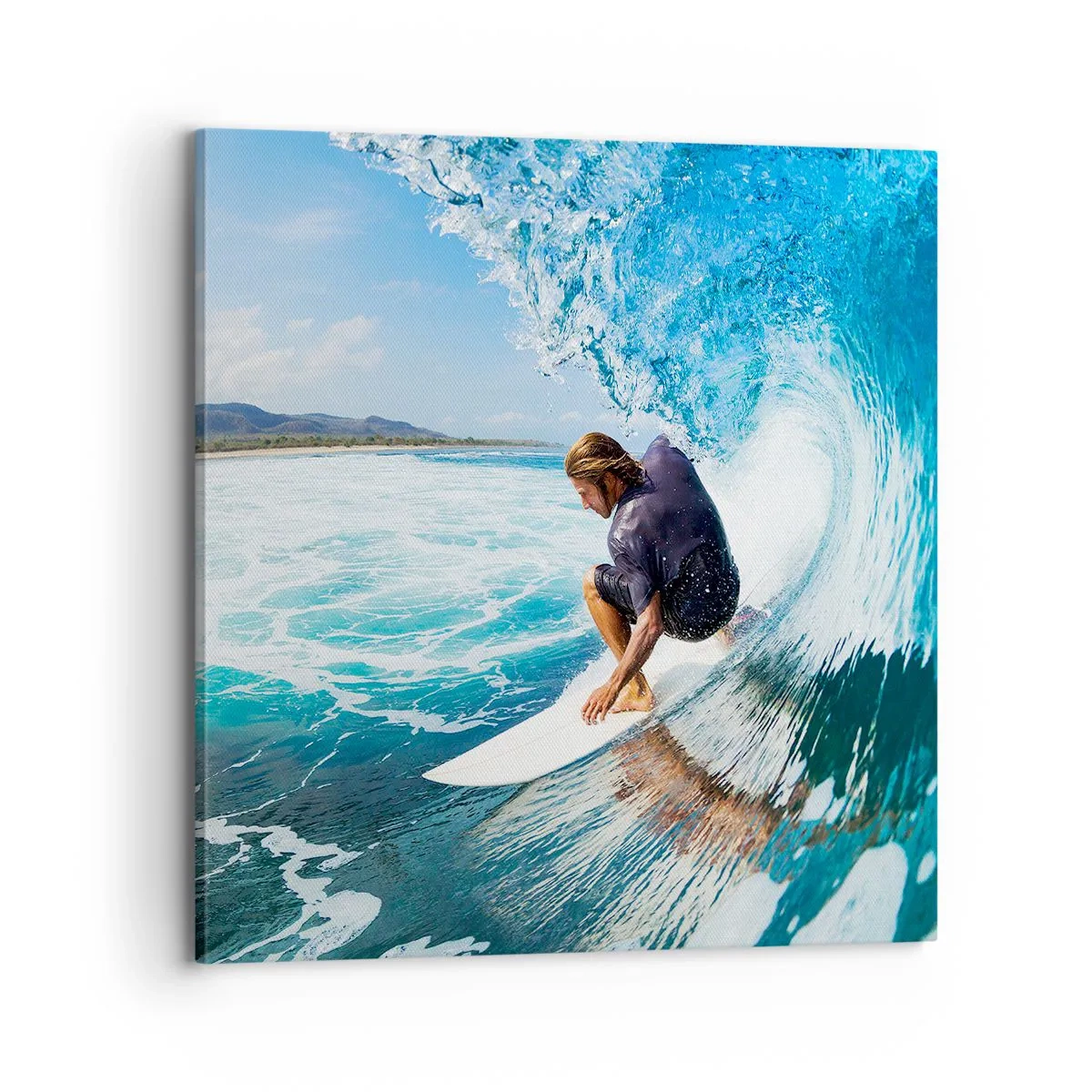 Bild auf Leinwand - Leinwandbild - Tanzen mit den Wellen - 70x70 cm