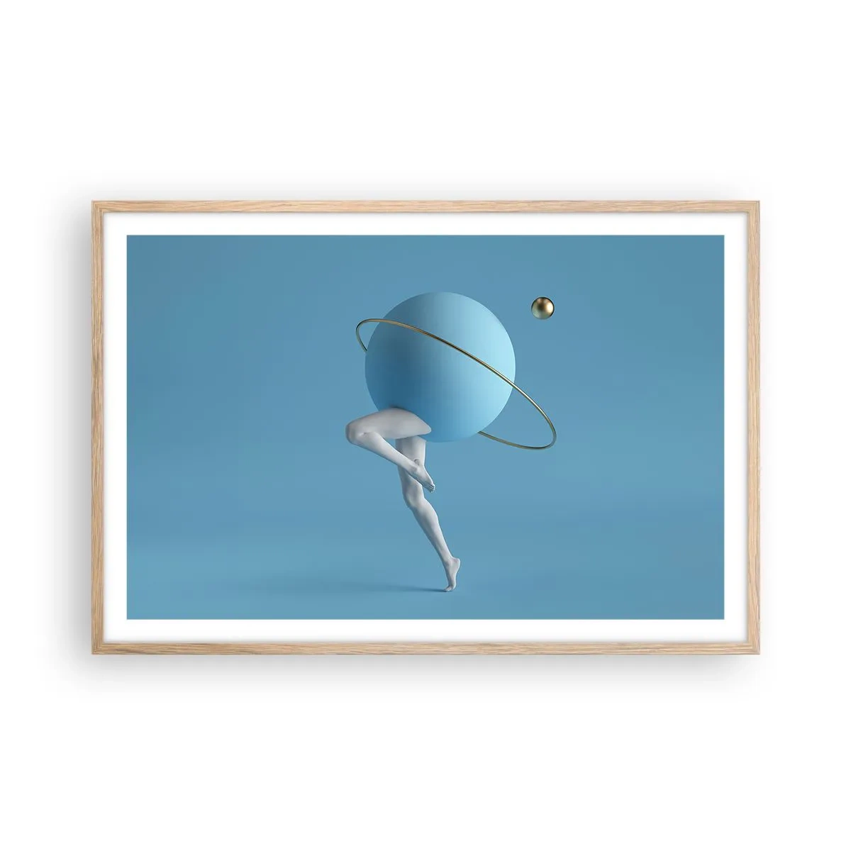 Poster in einem Rahmen aus heller Eiche - Und die Planeten spielen verrückt - 91x61 cm