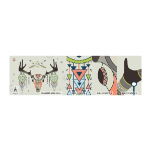 Fototapeten Muster Selbstklebend Deluxe Sticker - Indische Jägertrophäe - Abstraktion, Reh, Boho - 100x30 cm