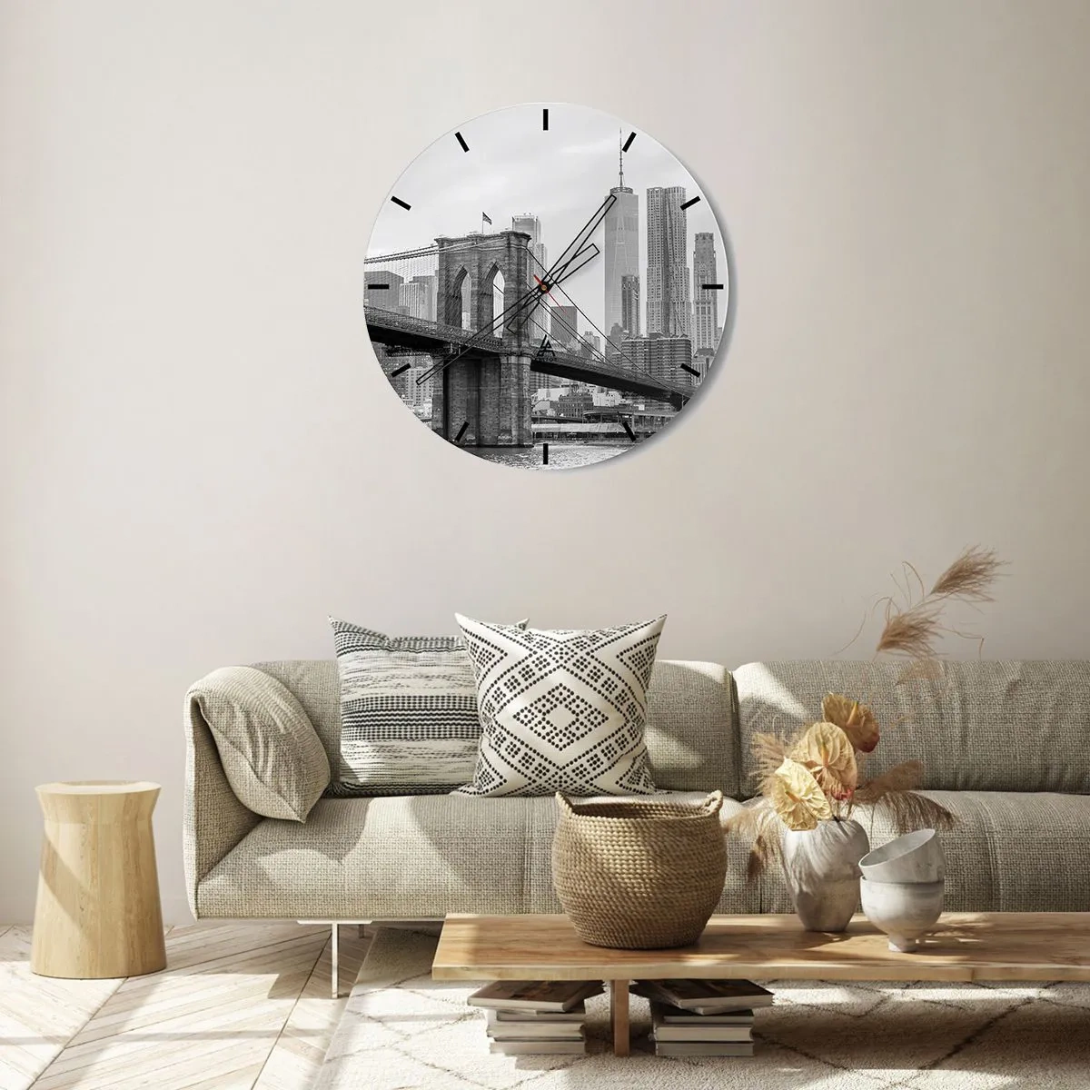 Wanduhr - Glasuhr - New Yorker Atmosphäre - 40x40 cm