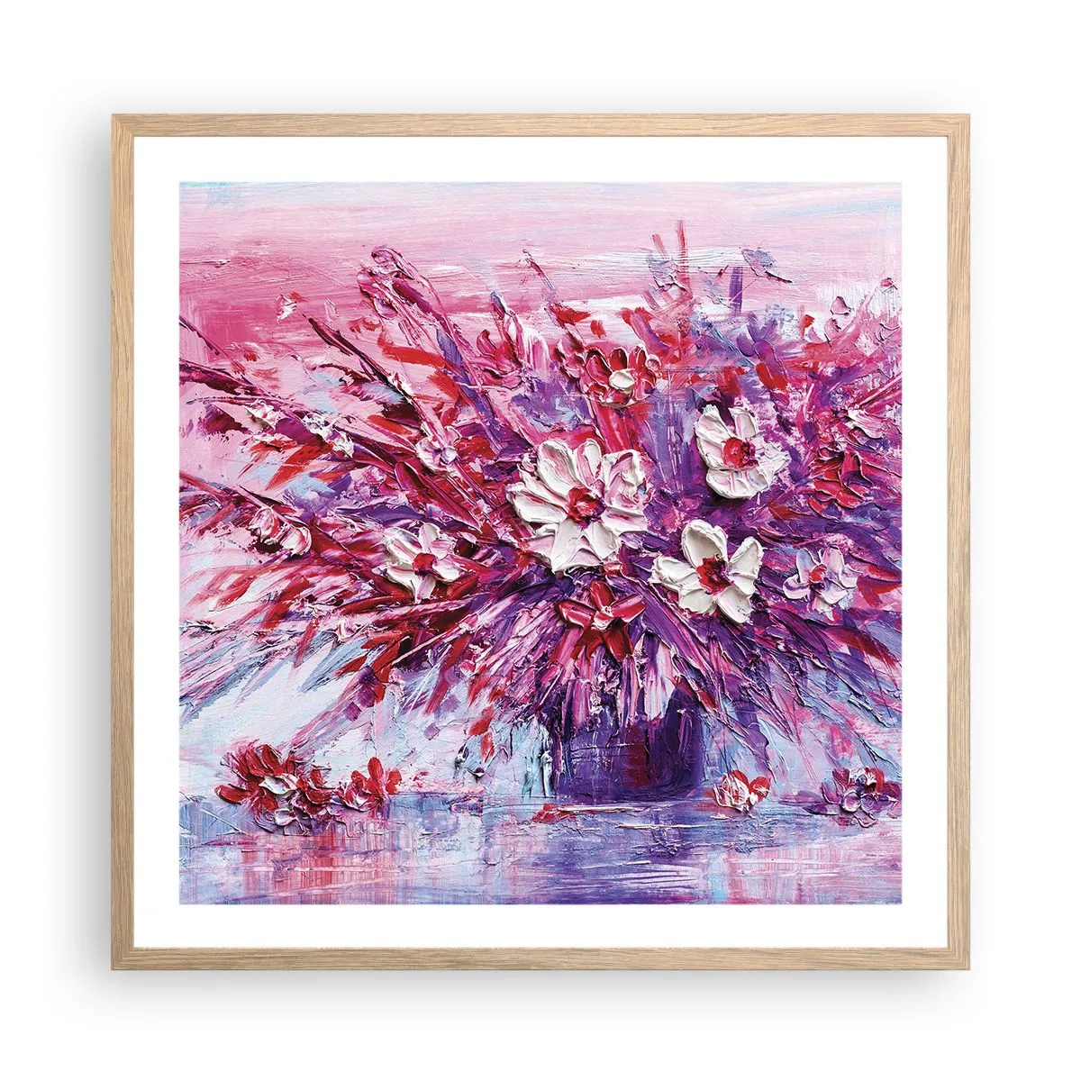 Poster in einem Rahmen aus heller Eiche - Unschuld und Leidenschaft - 60x60 cm