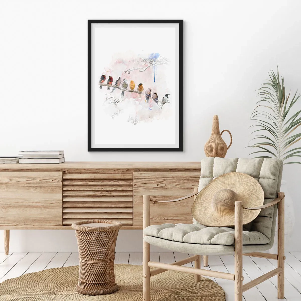 Poster in einem schwarzem Rahmen - Geflügeltes Treffen - 40x50 cm