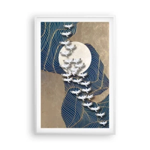 Poster in einem weißen Rahmen - Freiheit, Wandern, Gemeinschaft - 61x91 cm