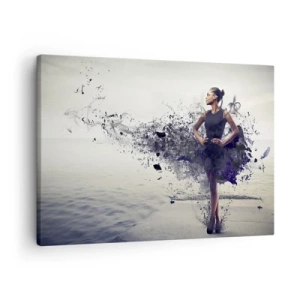 Bild auf Leinwand - Leinwandbild - Eine Frau in einer künstlerischen Komposition vor dem Hintergrund von Wasser - 70x50cm - Afrikanische Venus - Moderne Wanddekoration für Wohnzimmer und Schlafzimmer ARTTOR