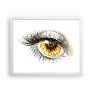 Poster in einem weißen Rahmen - Ein Look so heiß wie der Sommer - 50x40 cm