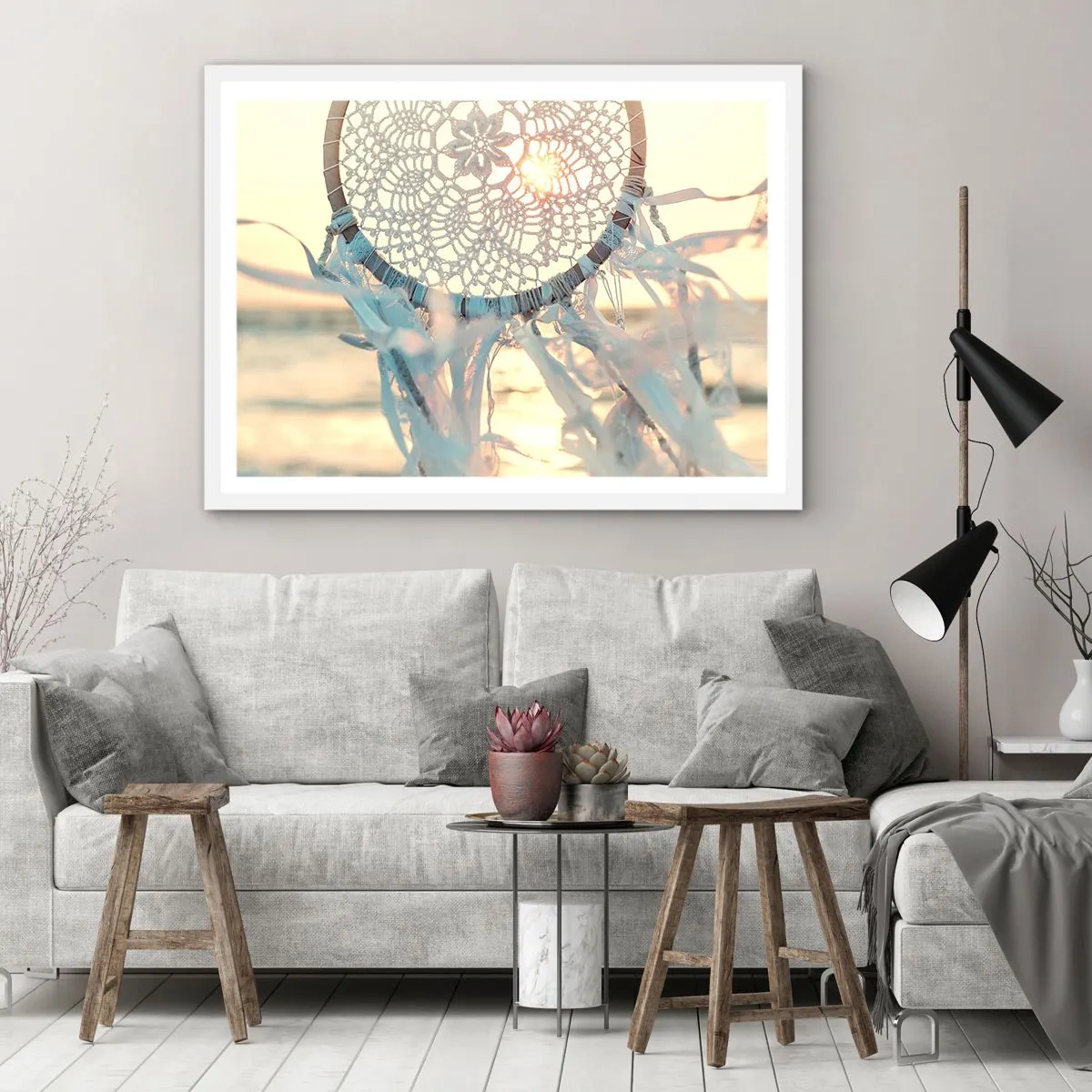 Poster in einem weißen Rahmen - Totem aus Spitze - 40x30 cm